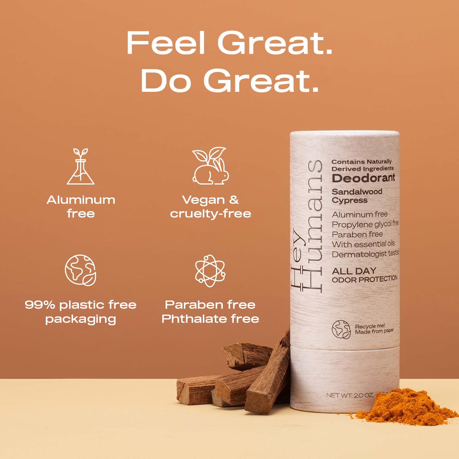 Hey Humans deodorant ingredients vitamin E and shea butter nourishing skin