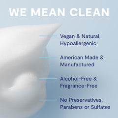 Heyedrate eyelid cleanser tea tree foam demonstrates dual-use for eyelids and face.