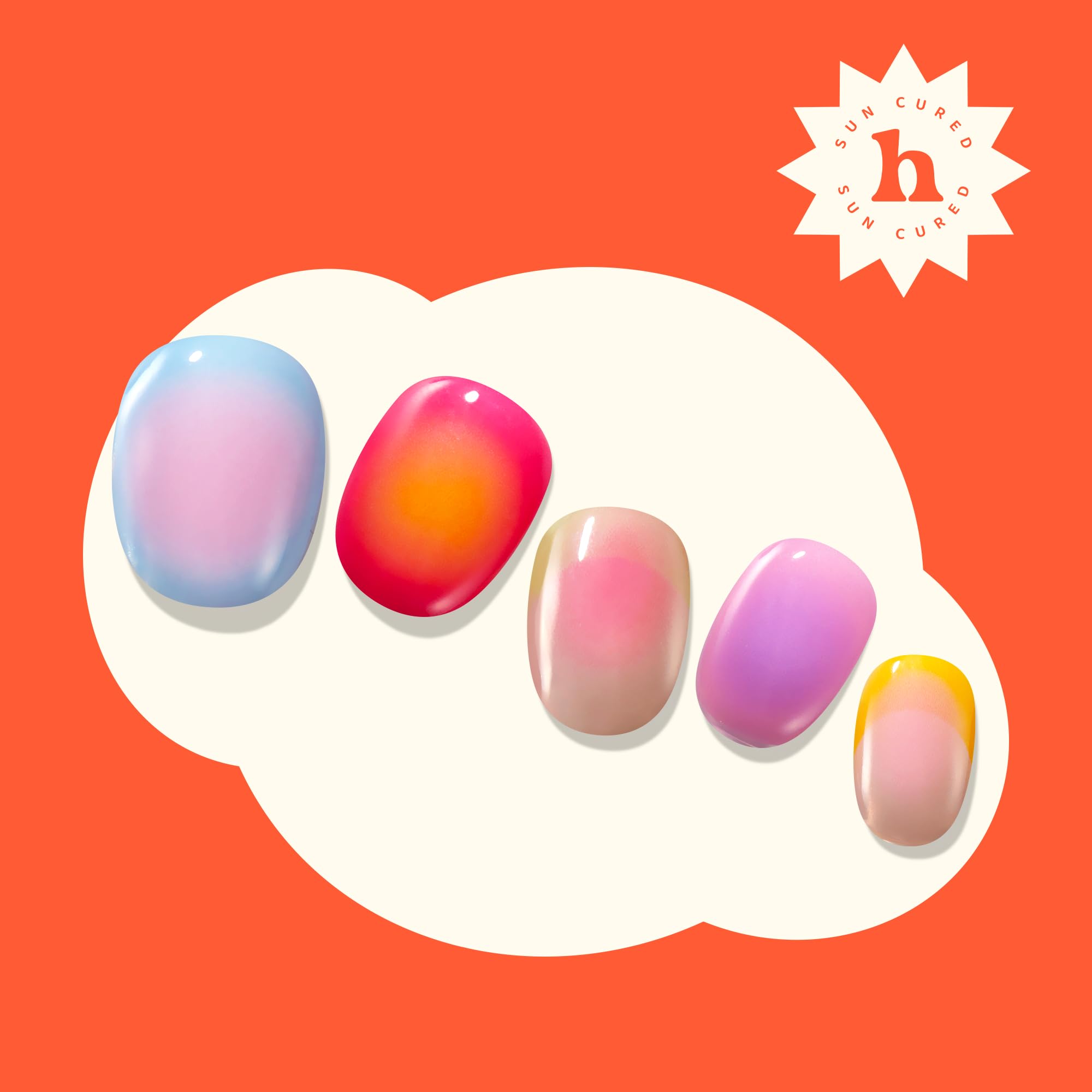 Heyhae easy-apply fit nails stretched on nail edge for seamless coverage