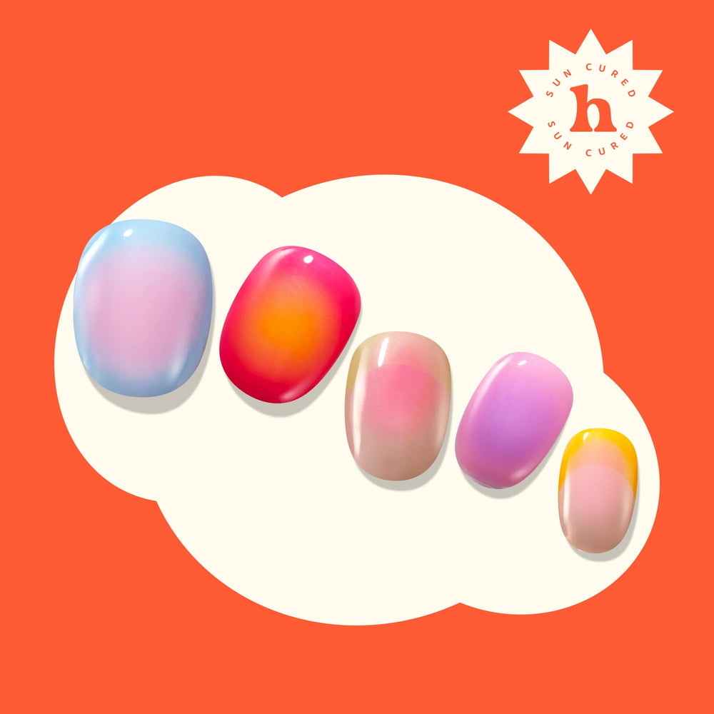 Heyhae easy-apply fit nails stretched on nail edge for seamless coverage