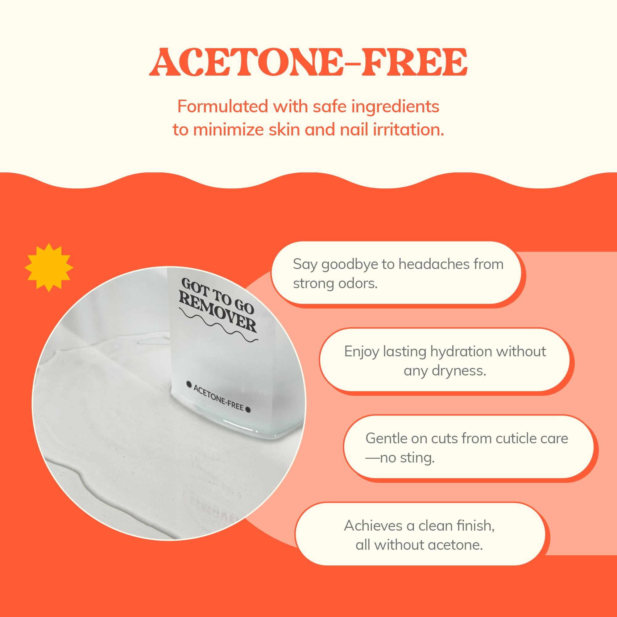 Heyhae Got To Go Remover moisturizing skin after removal captures soft, refreshed nails.