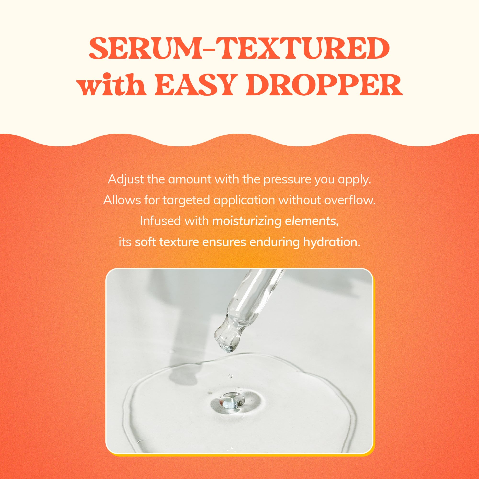 Heyhae Got To Go Remover serum dropper closeup emphasizes precise dose and moisturization.