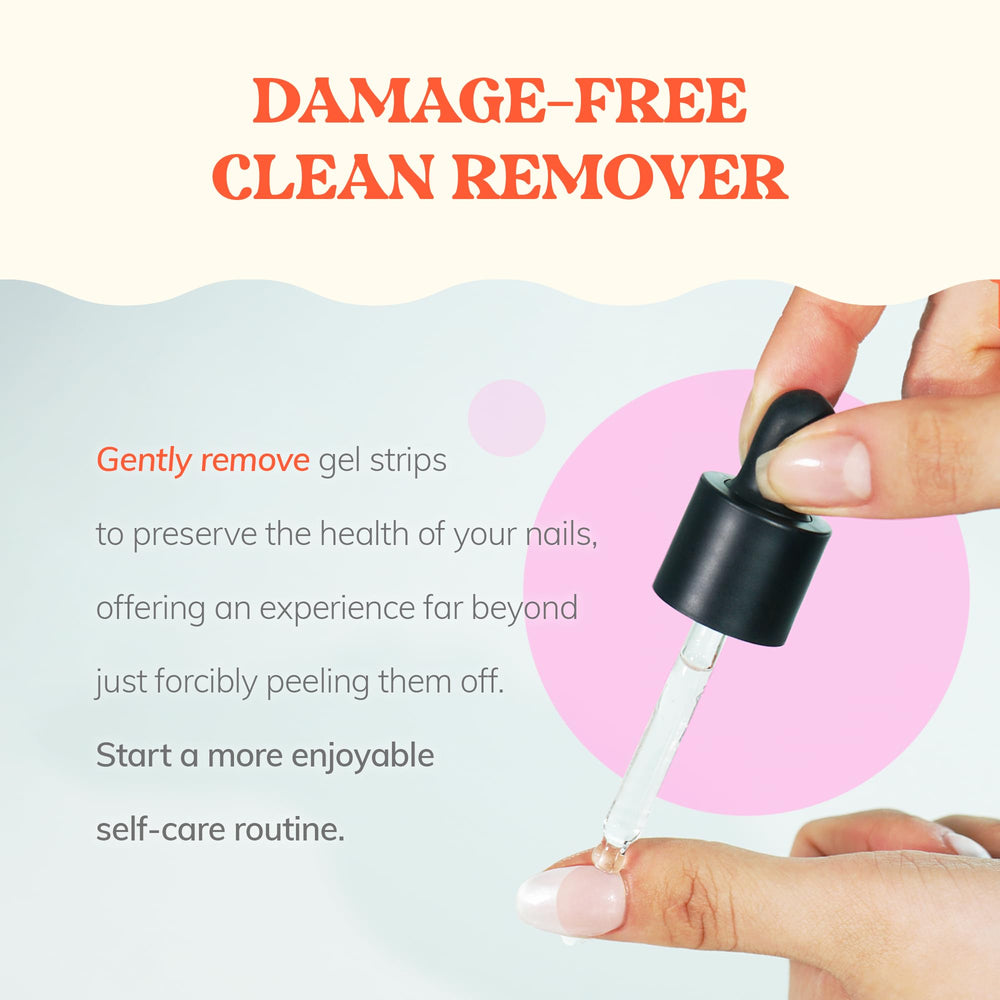 Heyhae Got To Go Remover soak action illustrates efficient gel strip lifting before removal.