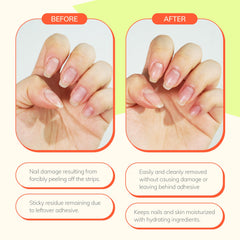 Heyhae Got To Go Remover wooden sticks in use highlight gentle peel from edge.