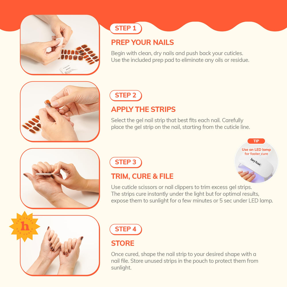 Heyhae included prep pad, file, and wooden stick for prep and finishing.