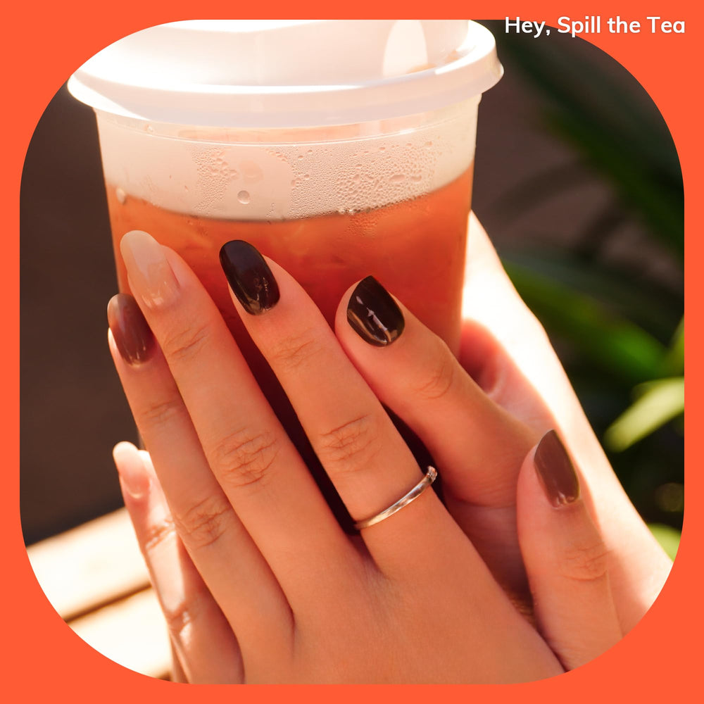 Heyhae semi cured gel nail strips nail-fit-warming technique ensures secure fit.