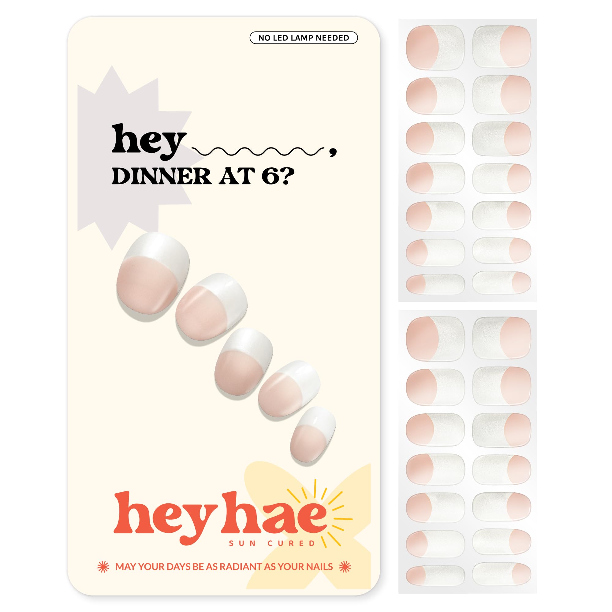 Heyhae semi-cured gel nail strips in packaging for easy at-home salon quality.