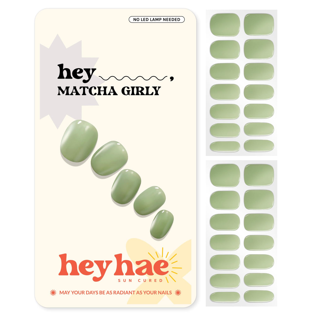 Heyhae semi cured gel nail strips packaging for easy at-home manicure.