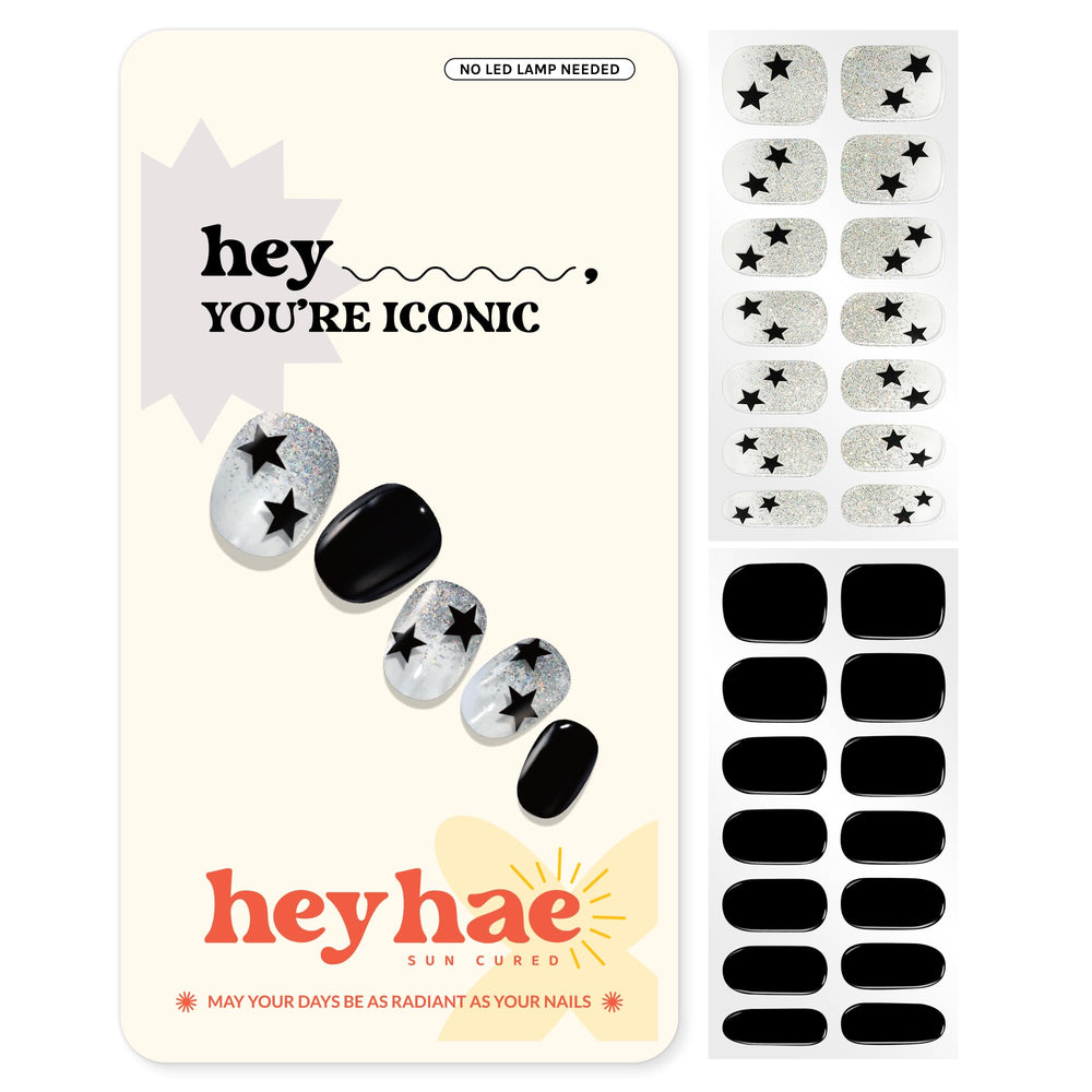 Heyhae semi-cured gel nail strips spring marble pink for salon-quality nails at home