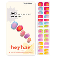 Heyhae semi-cured nail strips pack front shows salon-quality manicure option