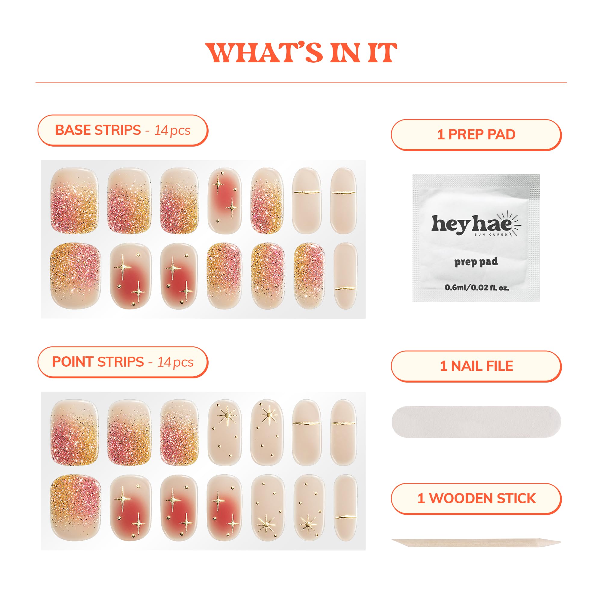 Heyhae semi cured nail strips sun-cure option for natural finish