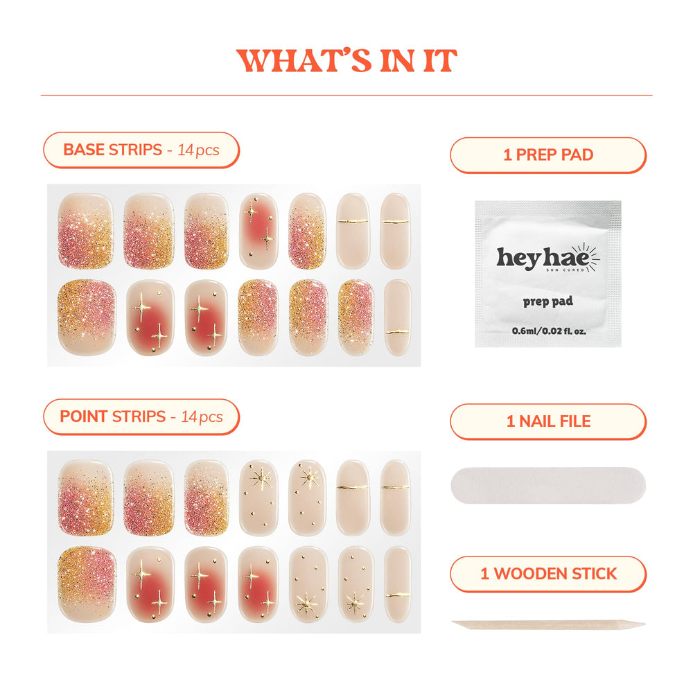 Heyhae semi cured nail strips sun-cure option for natural finish