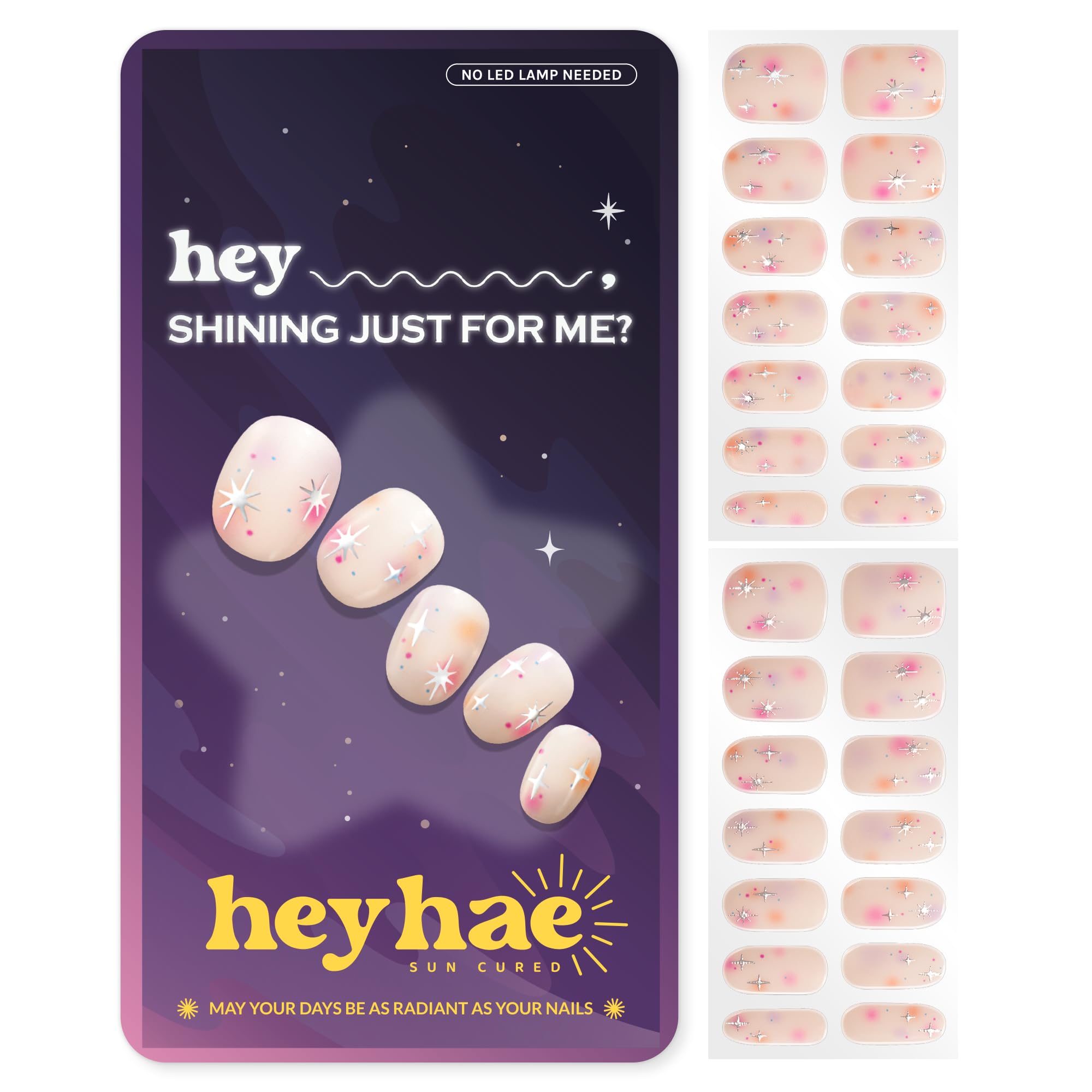 Heyhae semi cured nail strips sunlit pink for salon quality daily wear
