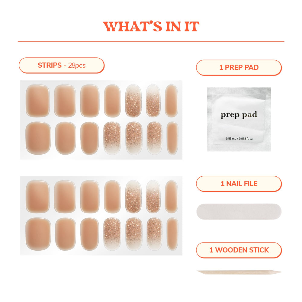 Heyhae Silent Night Sparkle prep pad image shows smooth prep for nails.