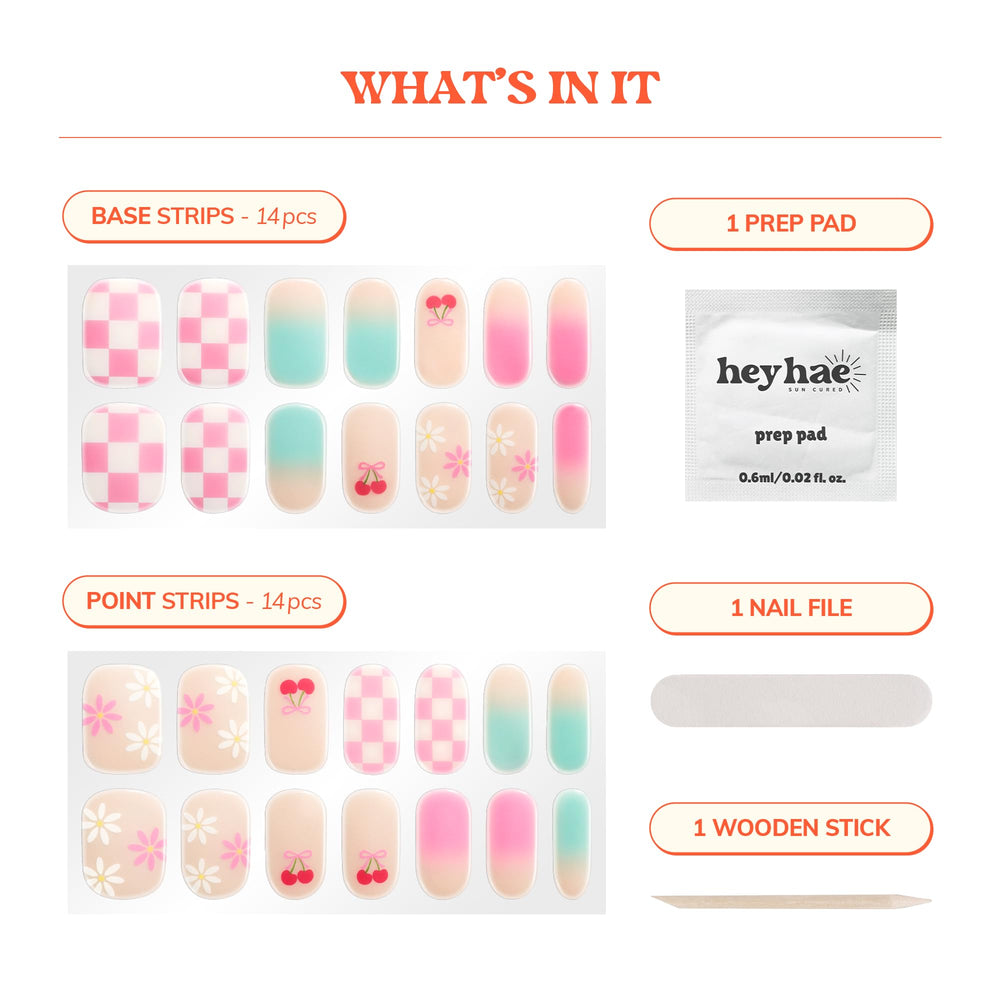 Heyhae Sweet Treat kit contents provide complete at-home manicure essentials.
