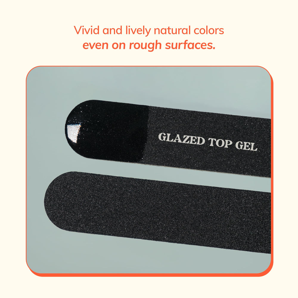 heyhae top coat gloss on nails emphasizes high-gloss protection and quick cure.