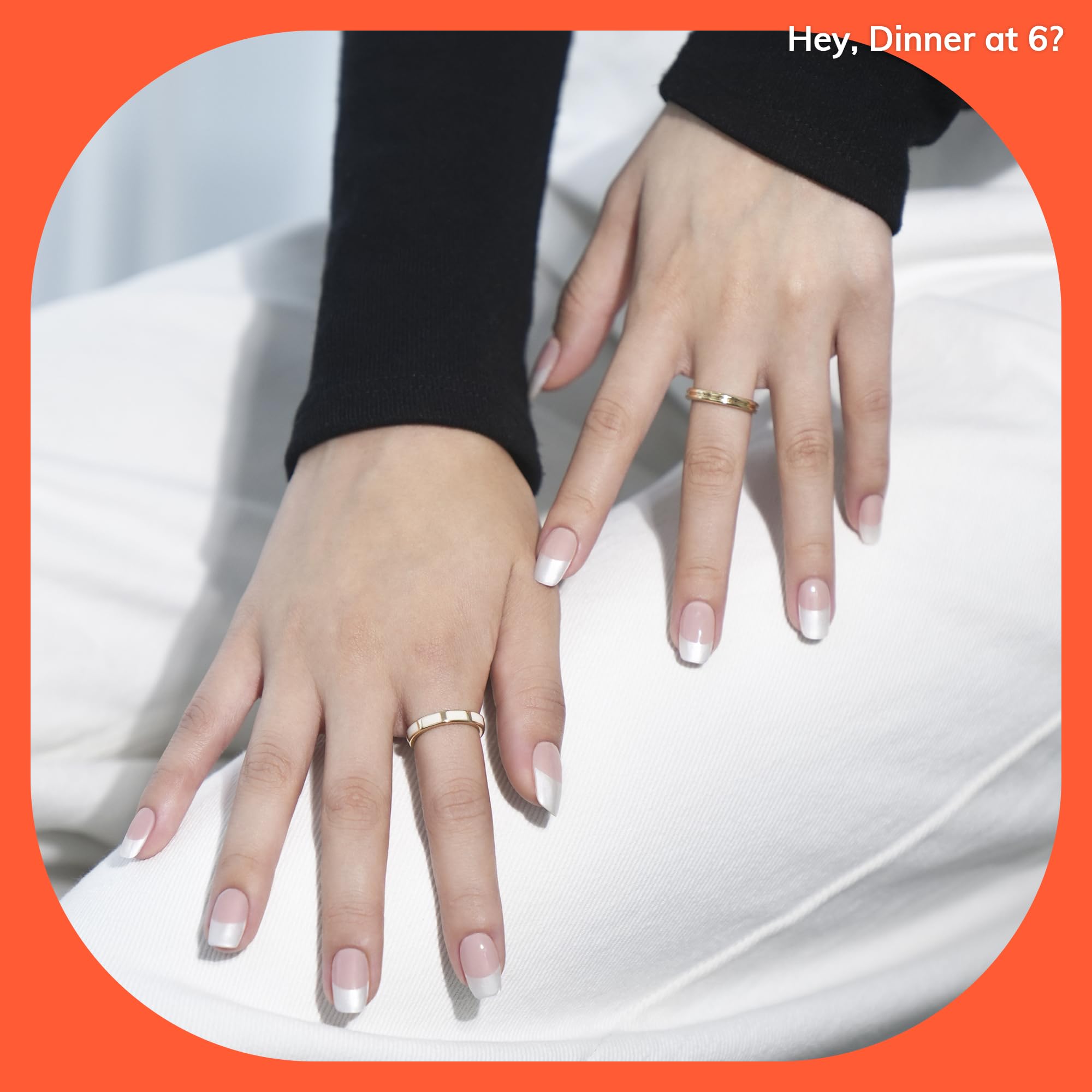 Heyhae warmed nail strips being applied for precise shaping.