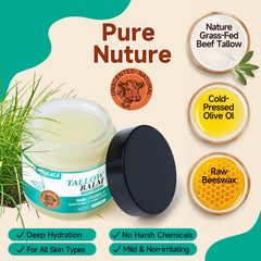 Heylaca Beef Tallow Honey Balm application on hand demonstrates absorption