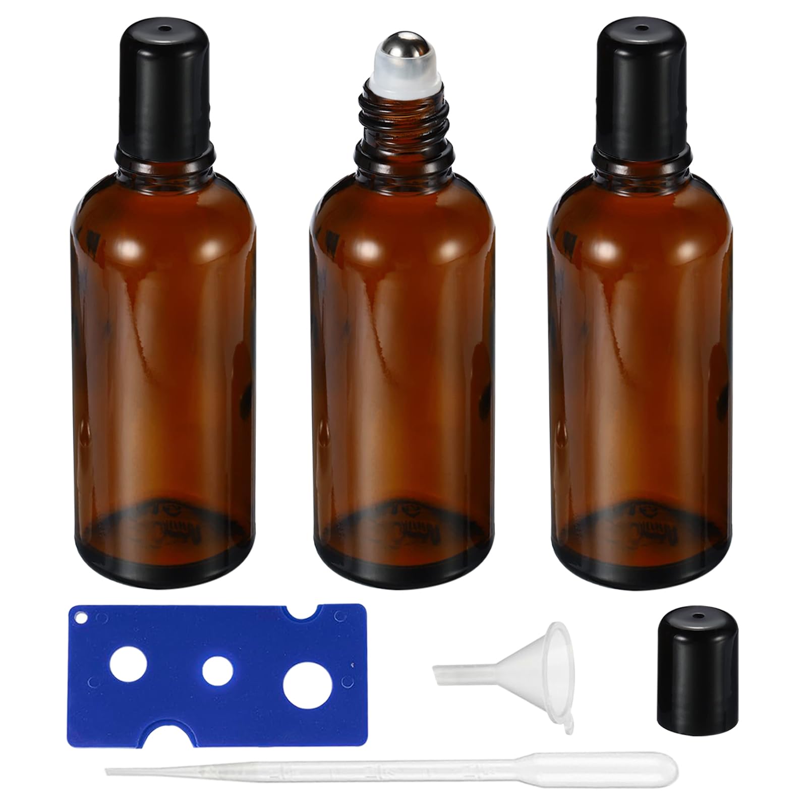 HEYLEAYAR 100ml amber roller bottle pack for portable essential oils.