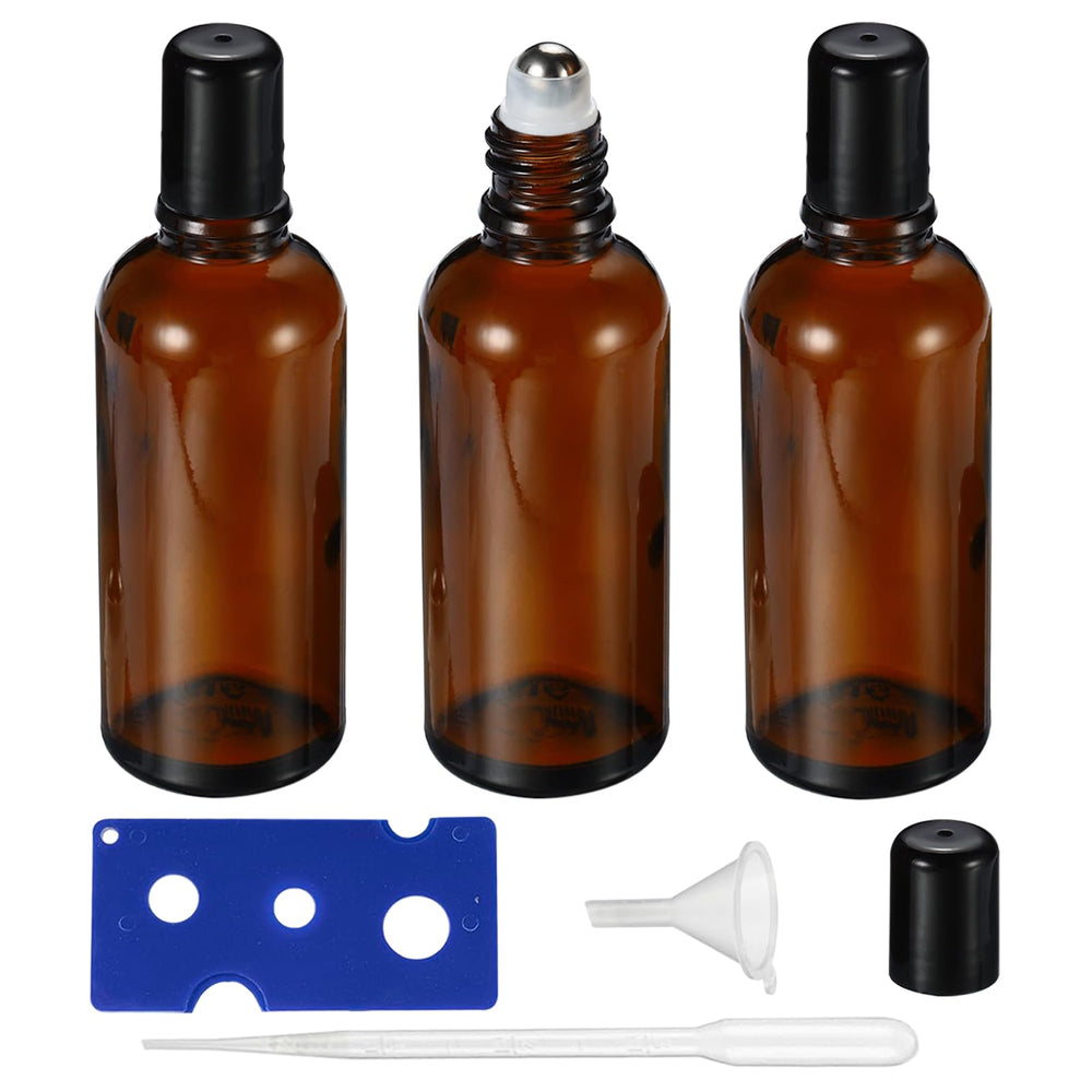 HEYLEAYAR 100ml amber roller bottle pack for portable essential oils.