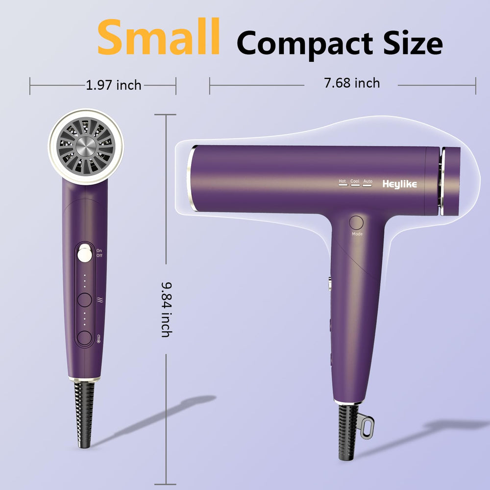 Heylike three heat and three speed settings for versatile styling.