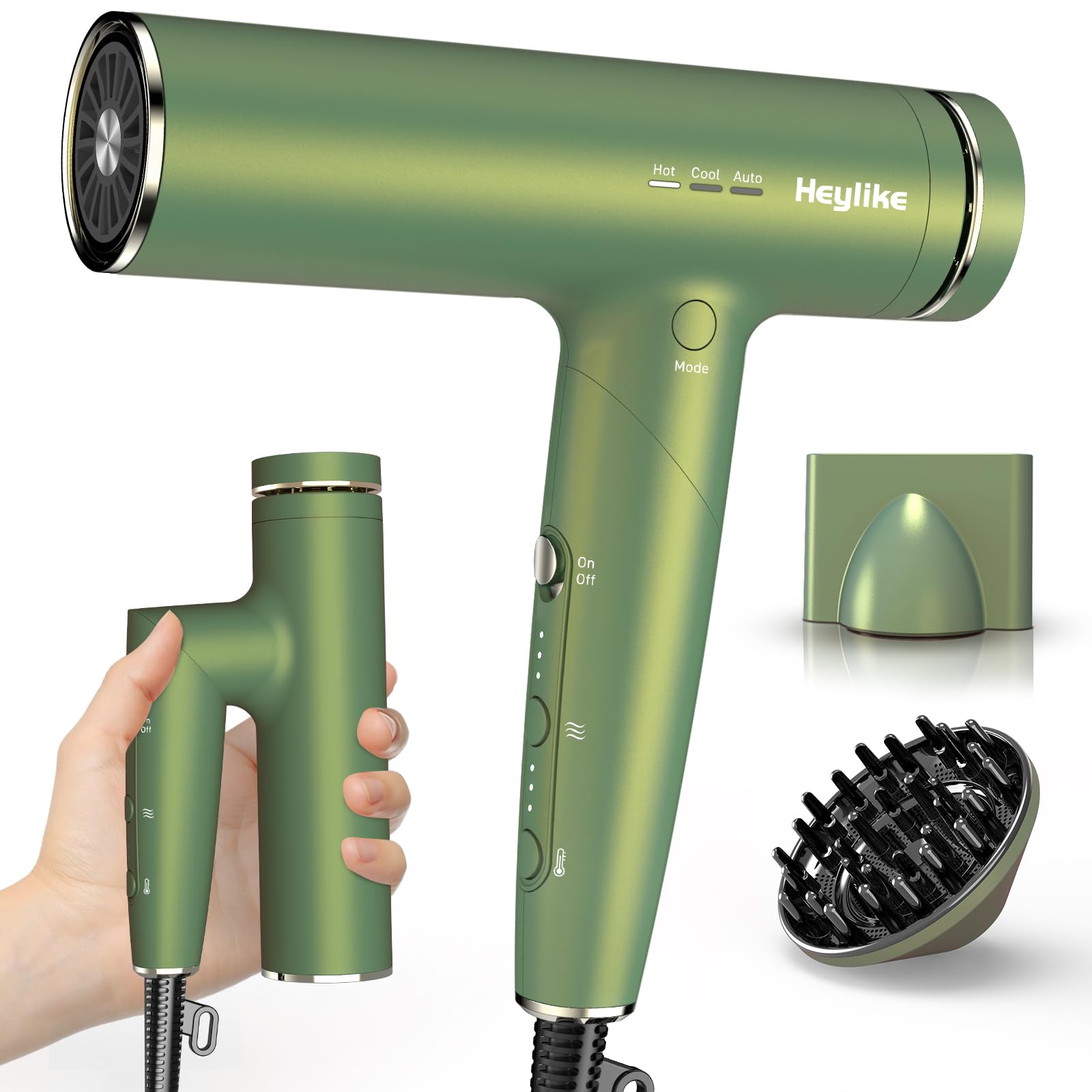 Heylike high-speed motor dryer delivers fast, efficient styling for busy mornings.