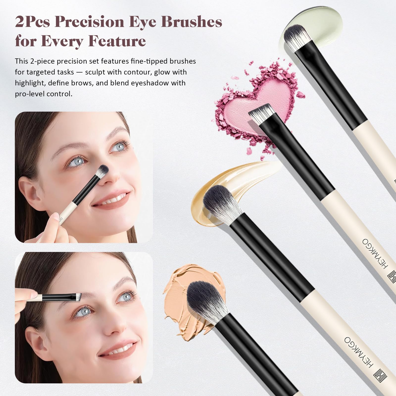 HEYMKGO concealer-precision brush targets small areas for precise spot concealing