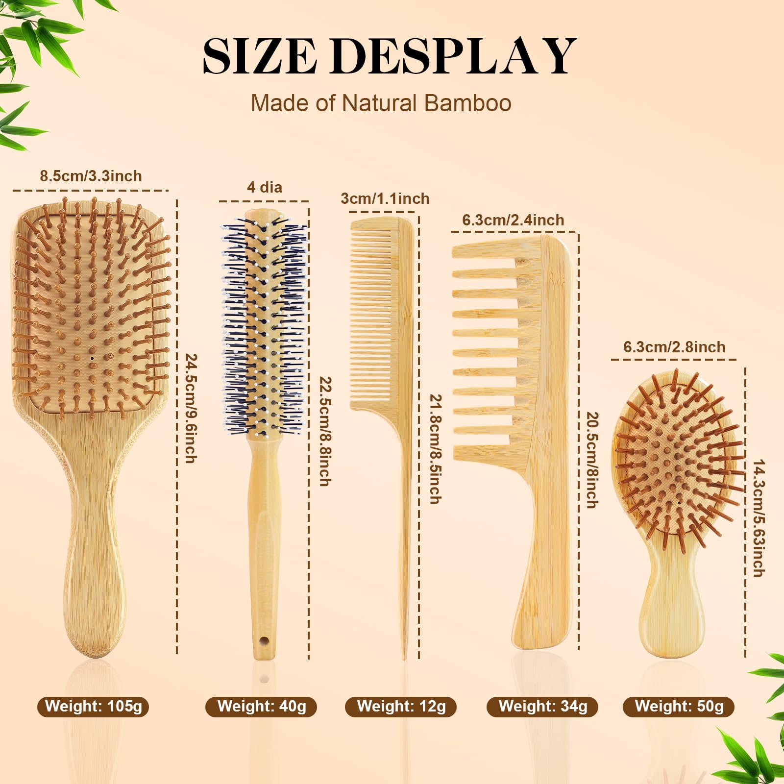 HEYMKGO rat-tail bamboo comb for precise parting and styling