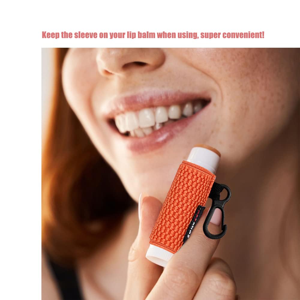 HEYSKAY clip-on chapstick holder attached to a bag for easy reach