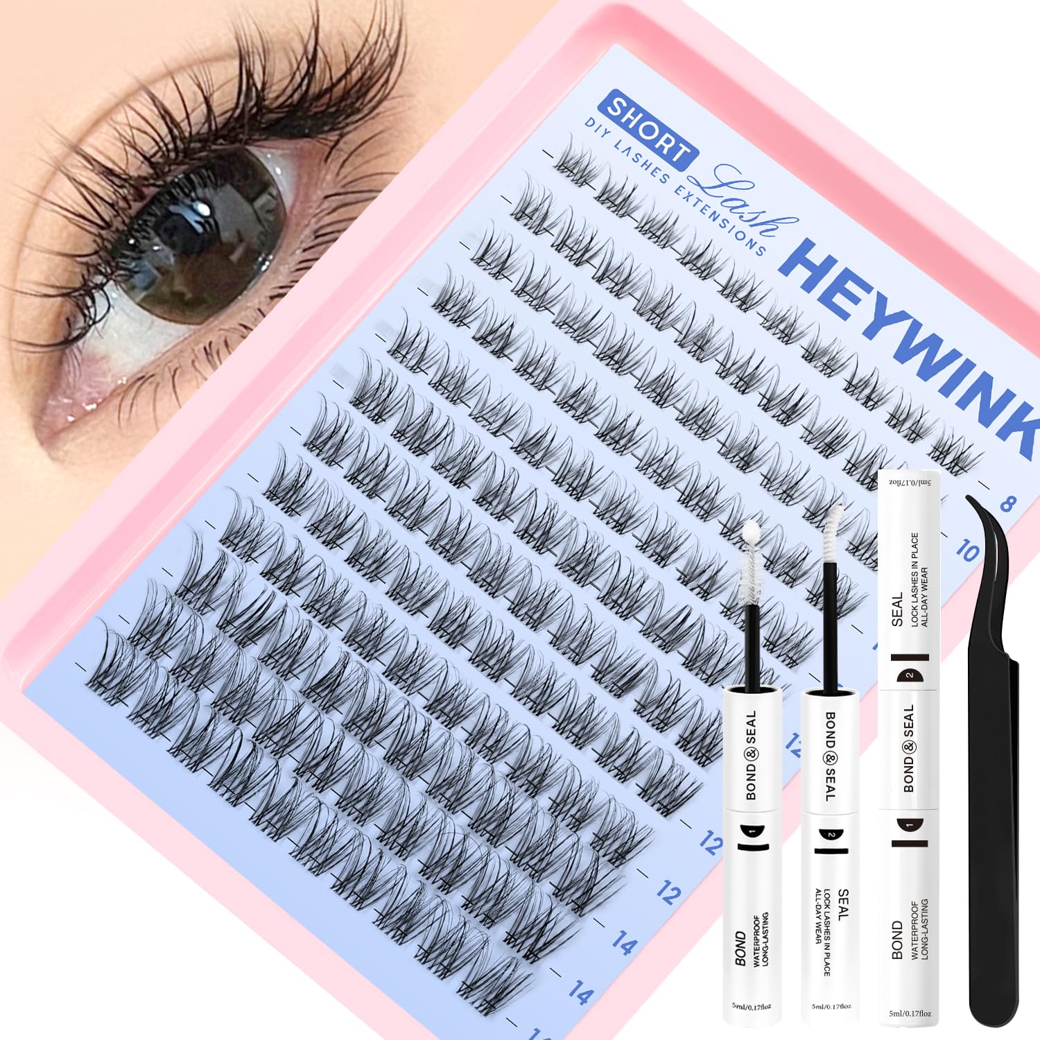 HEYWINK Venus lash clusters kit invisible band for seamless natural blend