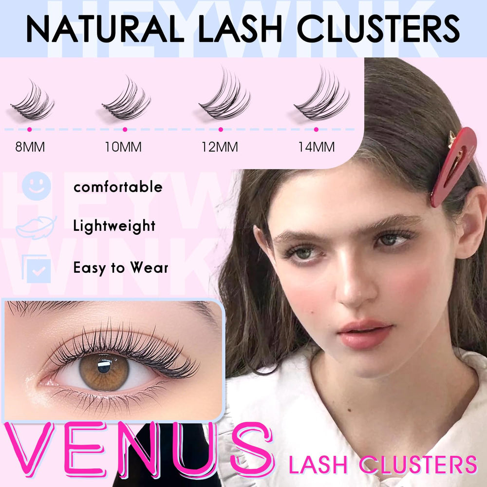 HEYWINK Venus lash clusters offer long-lasting hold with mild bond