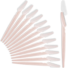 HFATMOS 12pc eyebrow razors pack closeup shows precise grooming blades for neat arches