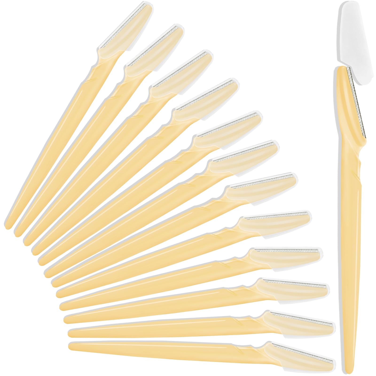 HFATMOS 12pcs eyebrow razors with safety cover for precise dermaplaning.
