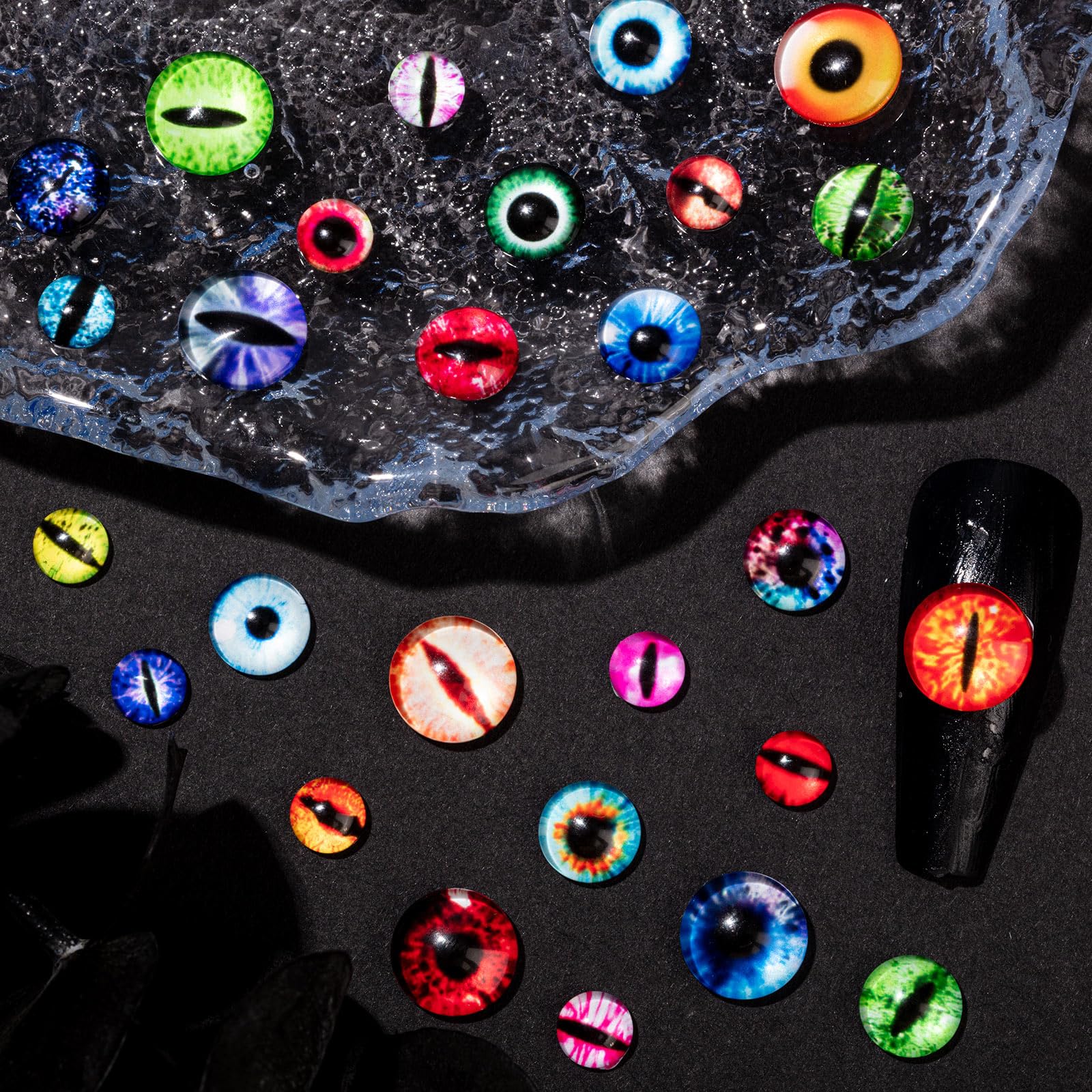 HFKPJRT eye nail charms 10mm create bold focal points on nails