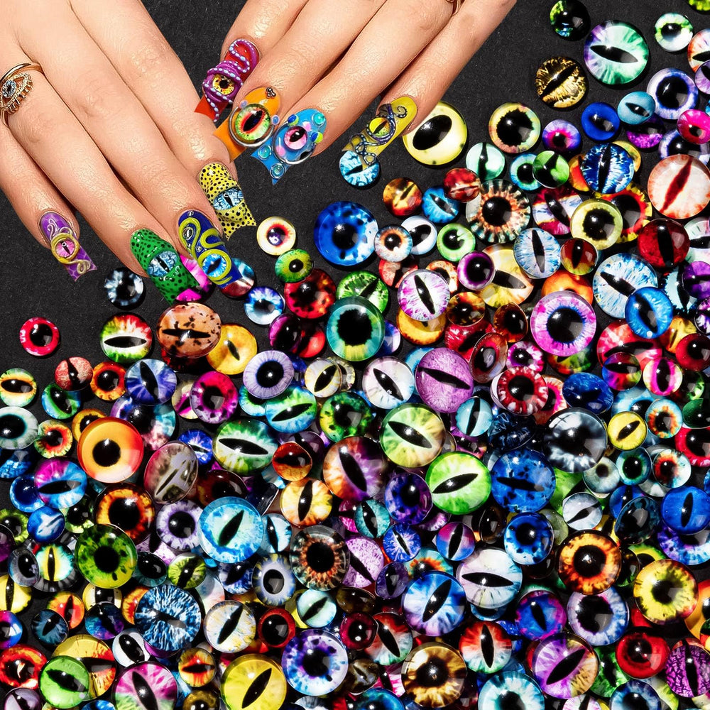 HFKPJRT eye nail charms 6mm with vivid shimmer for durable nail art