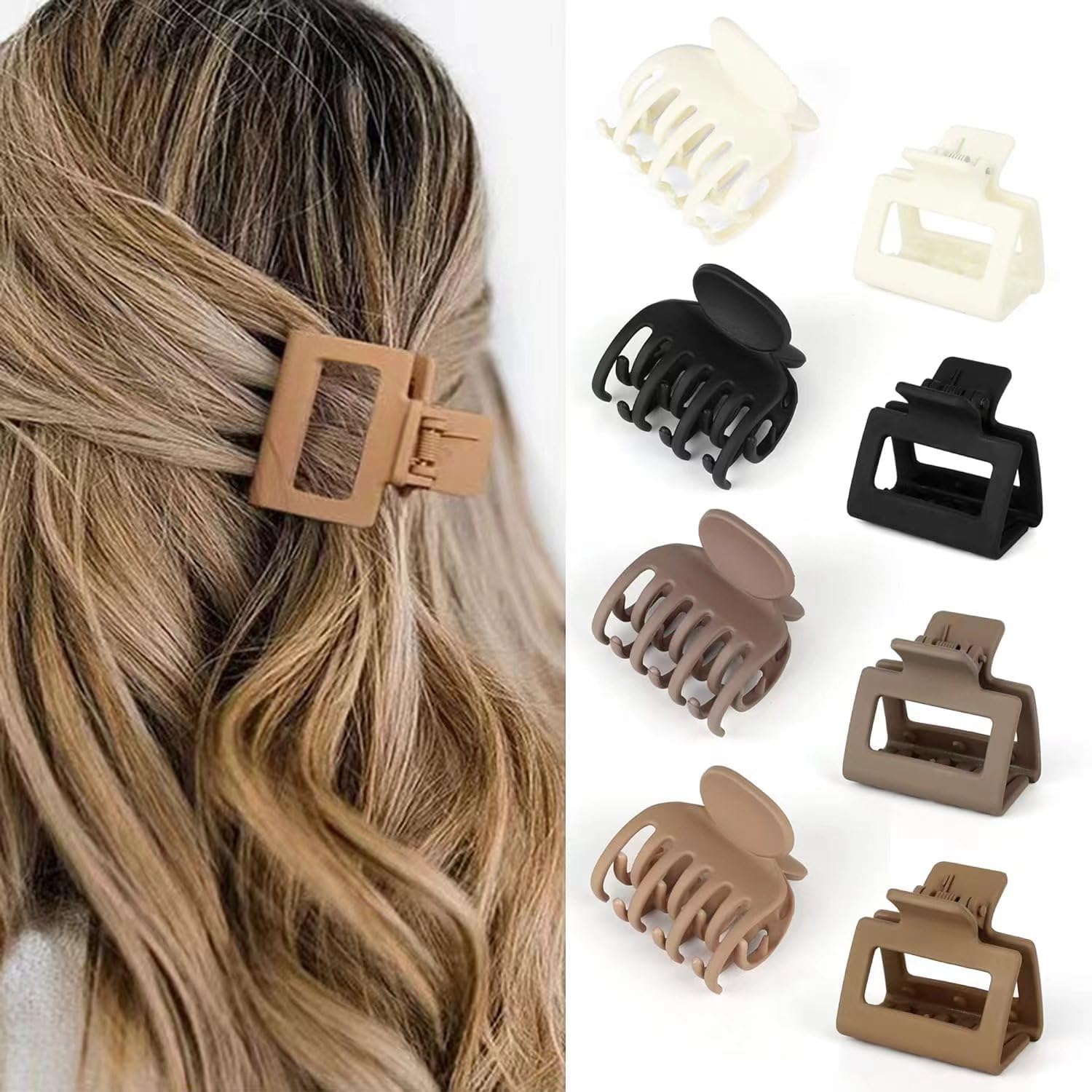 HFLYJPYW small claw clip in cream matte finish secures thick hair all day