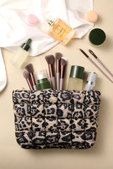 HFLZBRO makeup bag interior pocket view highlighting extra card storage.