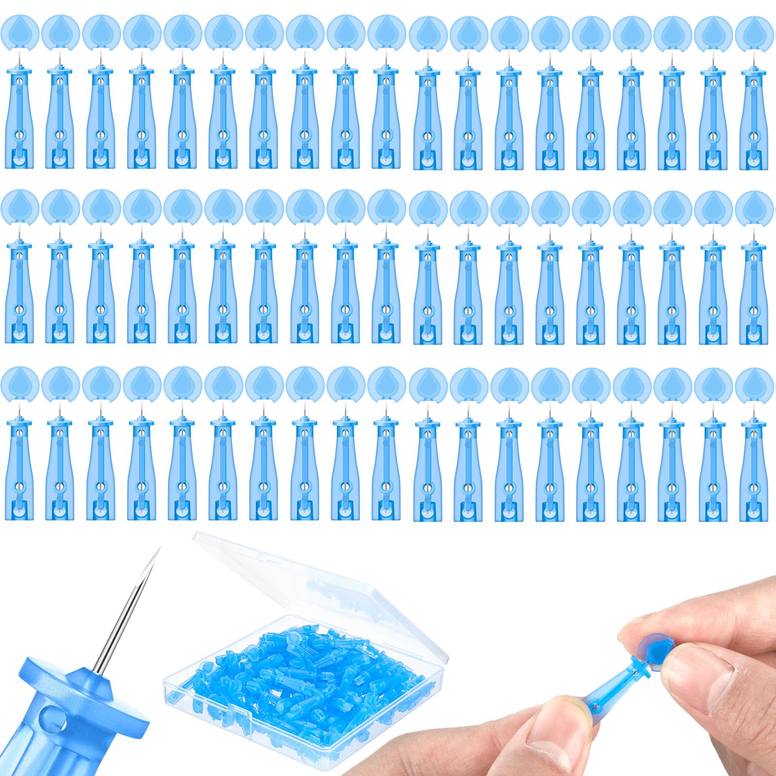 HFYHWT 200pcs sterile needles kit close-up for at-home blemish removal.