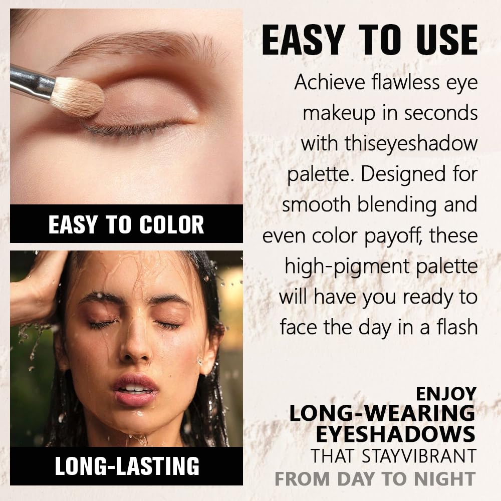 HHLTOH brown taupe single eyeshadow applied on lid demonstrates easy blending and definition.