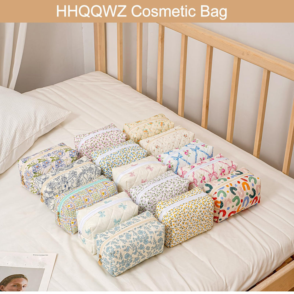HHQQWZ cotton-quilted lining detail emphasizes soft protection for delicate cosmetics
