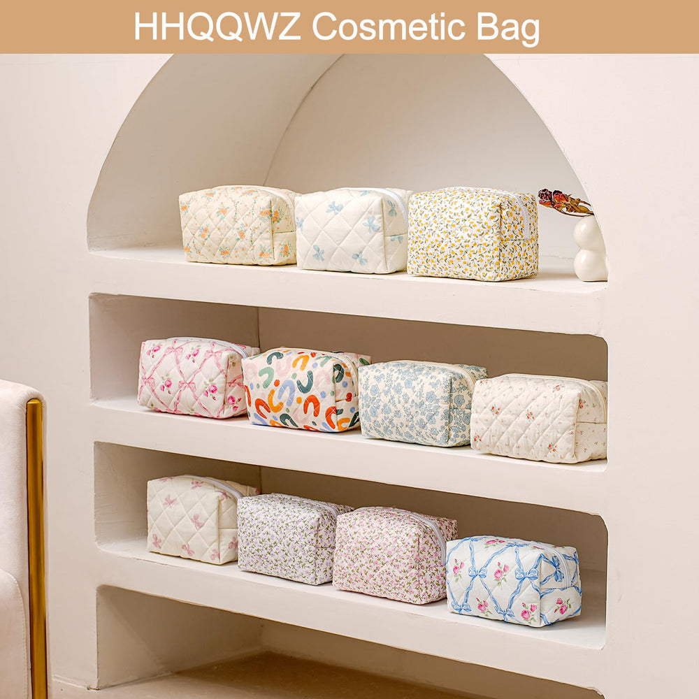 HHQQWZ makeup bag interior layout showing large storage pockets.