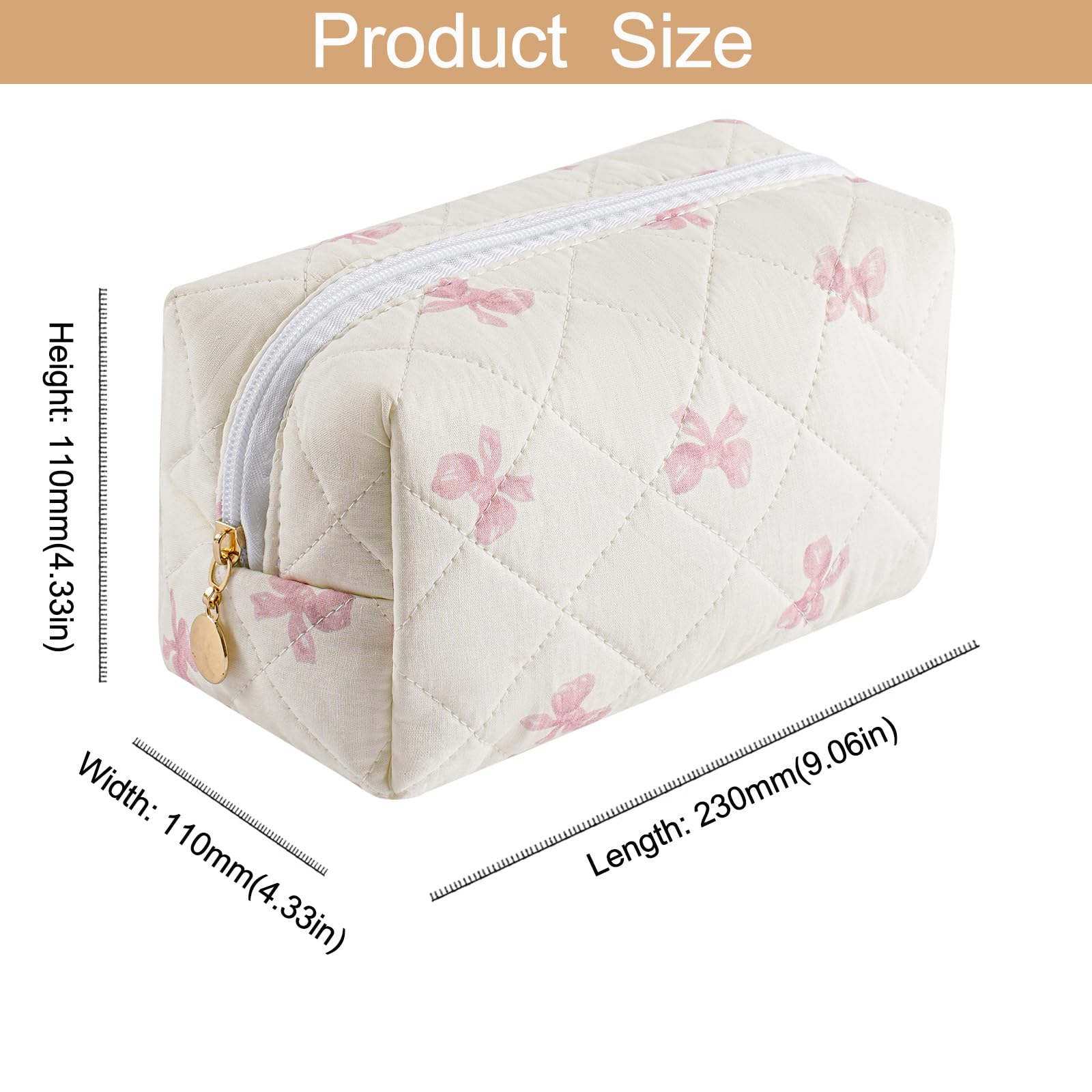 HHQQWZ travel makeup bag compact fits full-size brushes and essentials on trips