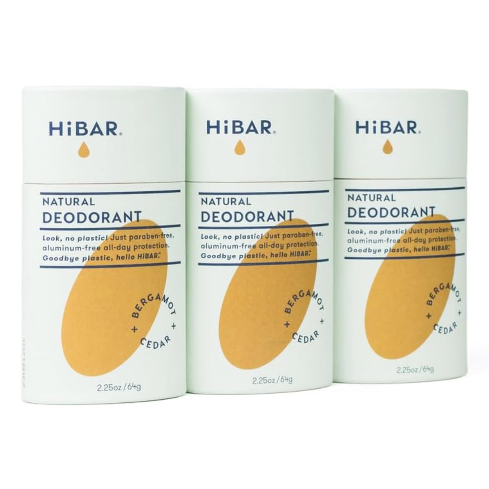 HiBAR desodorante sin plástico en tubo bergamota cedro para uso diario