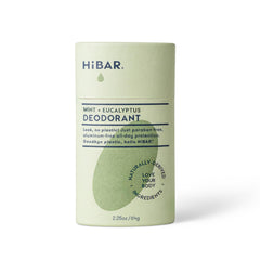 HiBAR Eucalyptus & Mint plastic-free deodorant tube for daily use and all-day freshness.