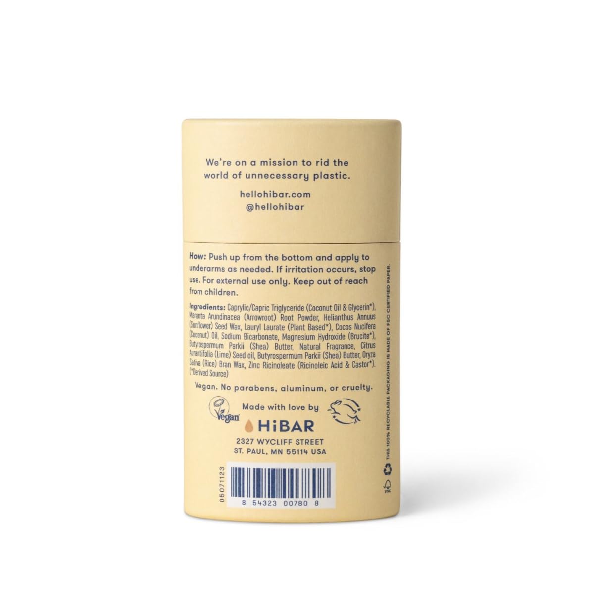 HIBAR ingredients close-up showing sunflower seed wax and shea butter for gentle skin care.