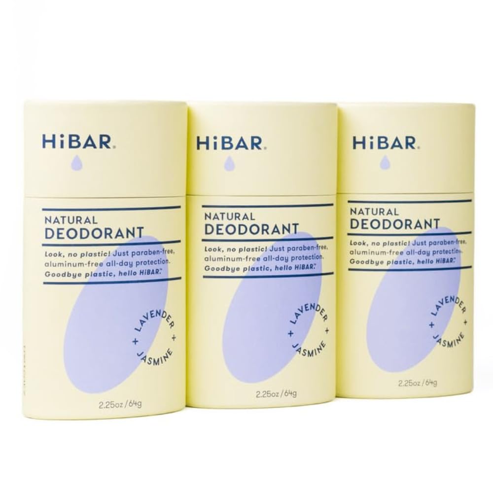 HIBAR lavender & jasmine plastic-free deodorant tube for all-day freshness