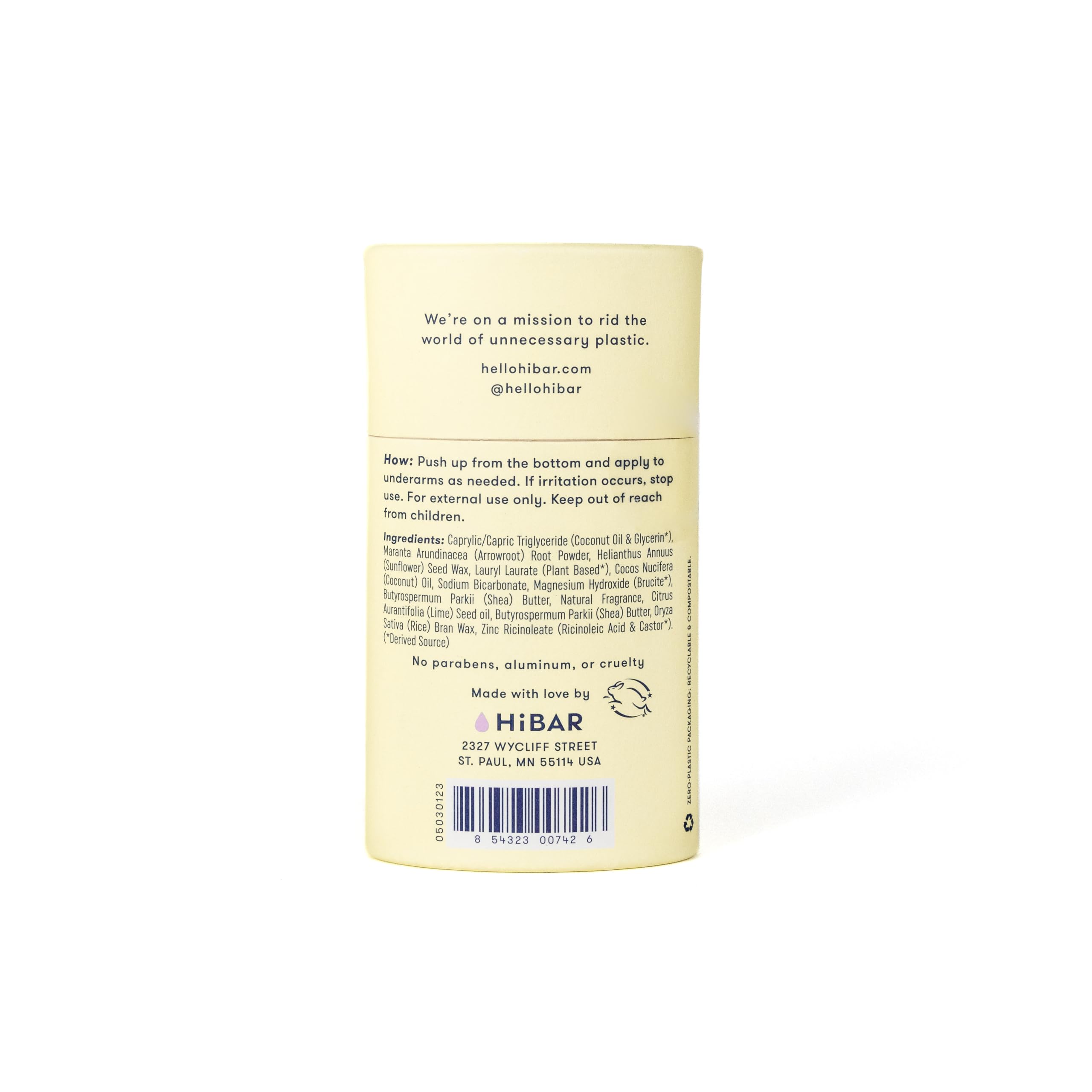 HIBAR lavender & jasmine vegan, aluminum-free deodorant for sensitive skin