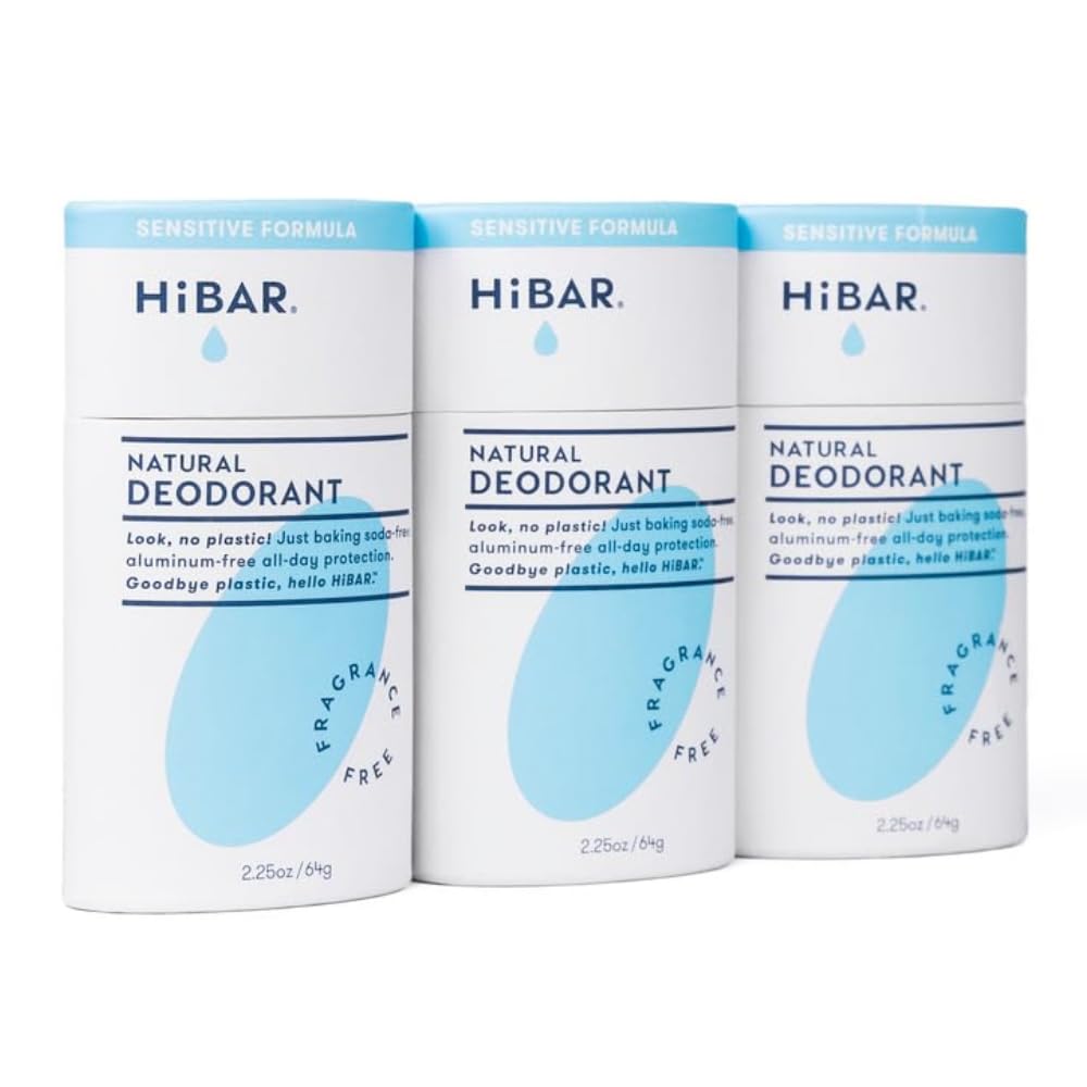 HIBAR Sensitive Deodorant unscented oval-pack offers fragrance-free protection for sensitive skin.