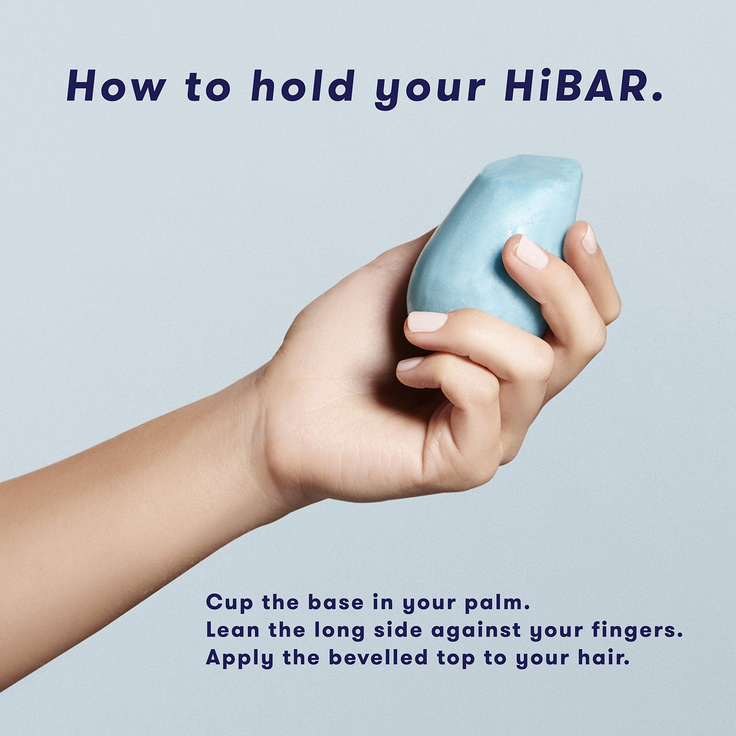 HIBAR Soothe conditioner bar application shows easy usage and long-lasting conditioning.