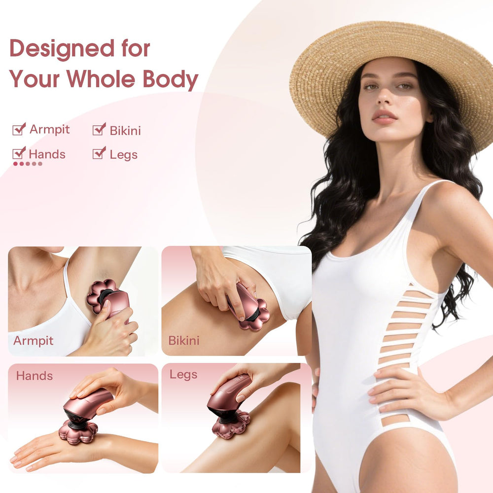 HiBig full-body attachments enable quick grooming across arms, legs, and face